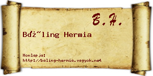 Báling Hermia névjegykártya